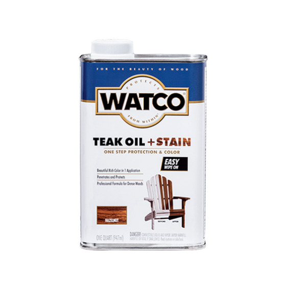 Масло тиковое для дерева и мебели WATCO TEAK OIL+STAIN, тонирующее, Лесной орех, 0.946 л