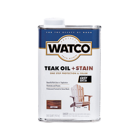 фото Масло тиковое для дерева и мебели watco teak oil+stain, тонирующее, серый камень, 0.946 л