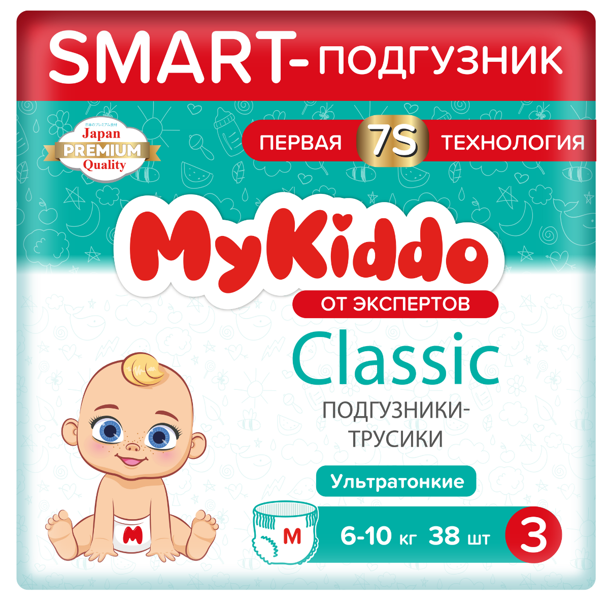 фото Подгузники трусики mykiddo classic m 6-10кг 38шт.