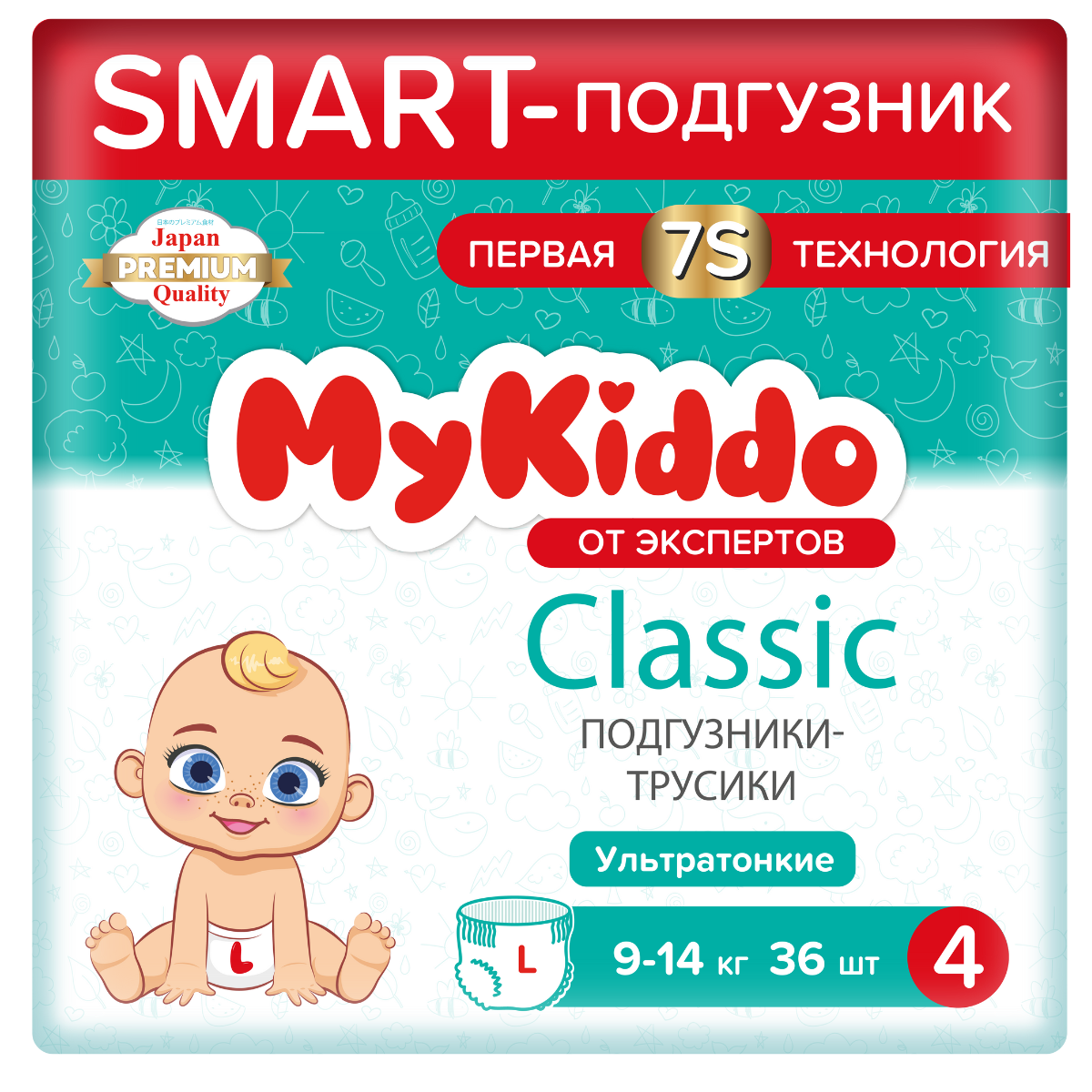 фото Подгузники трусики mykiddo classic l 9-14 кг 36шт.