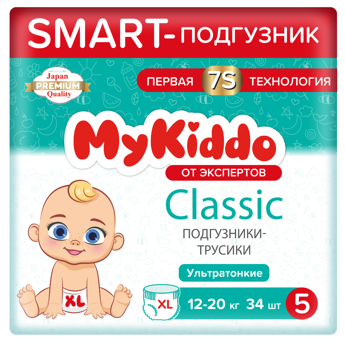 фото Подгузники трусики mykiddo classic xl 12-20кг 34шт.