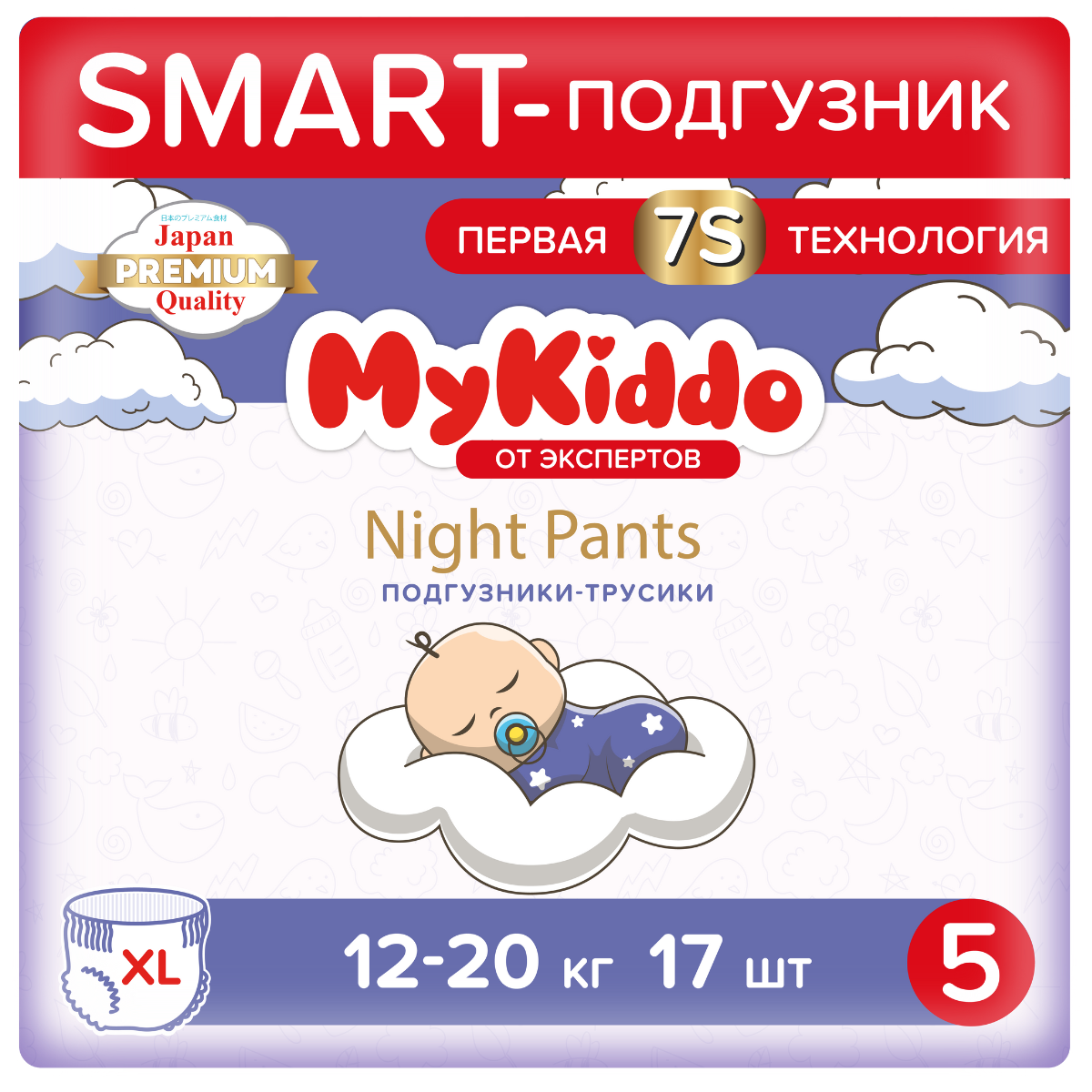 фото Подгузники трусики mykiddo night ночные xl 12-20кг 17шт.