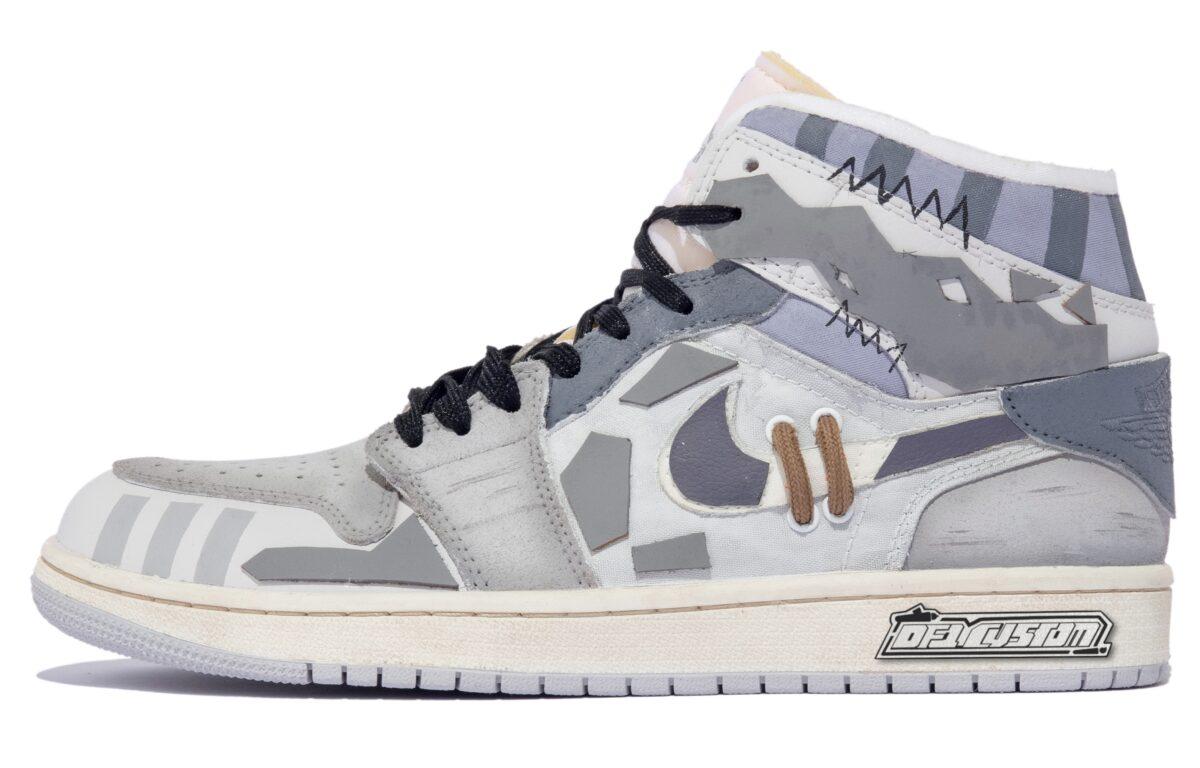 

Кеды унисекс Jordan Air Jordan 1 Mid GS серые 37.5 EU, Серый, Air Jordan 1 Mid GS