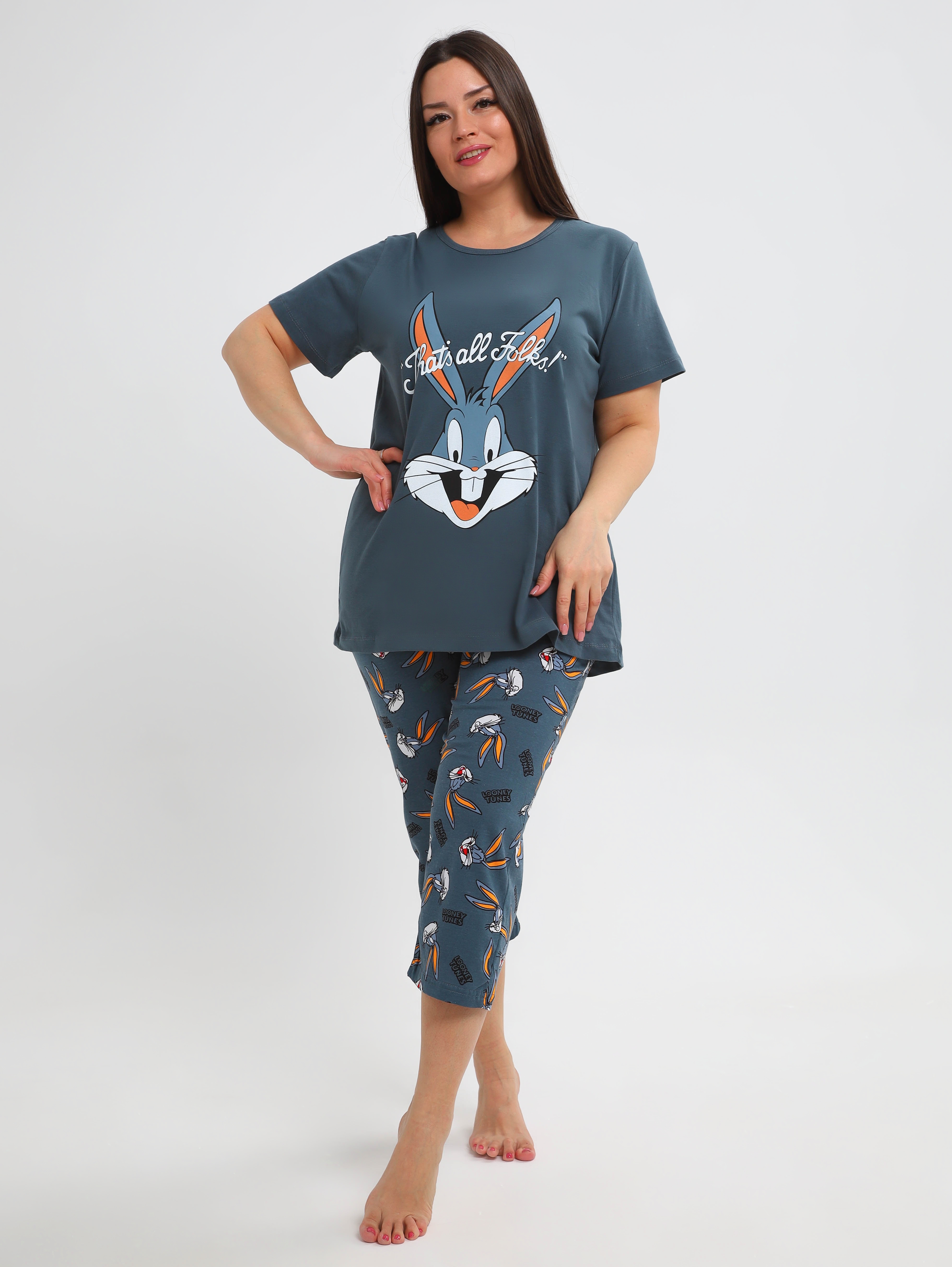 

Пижама женская Soft home П004 серая 56 RU, Серый, П004