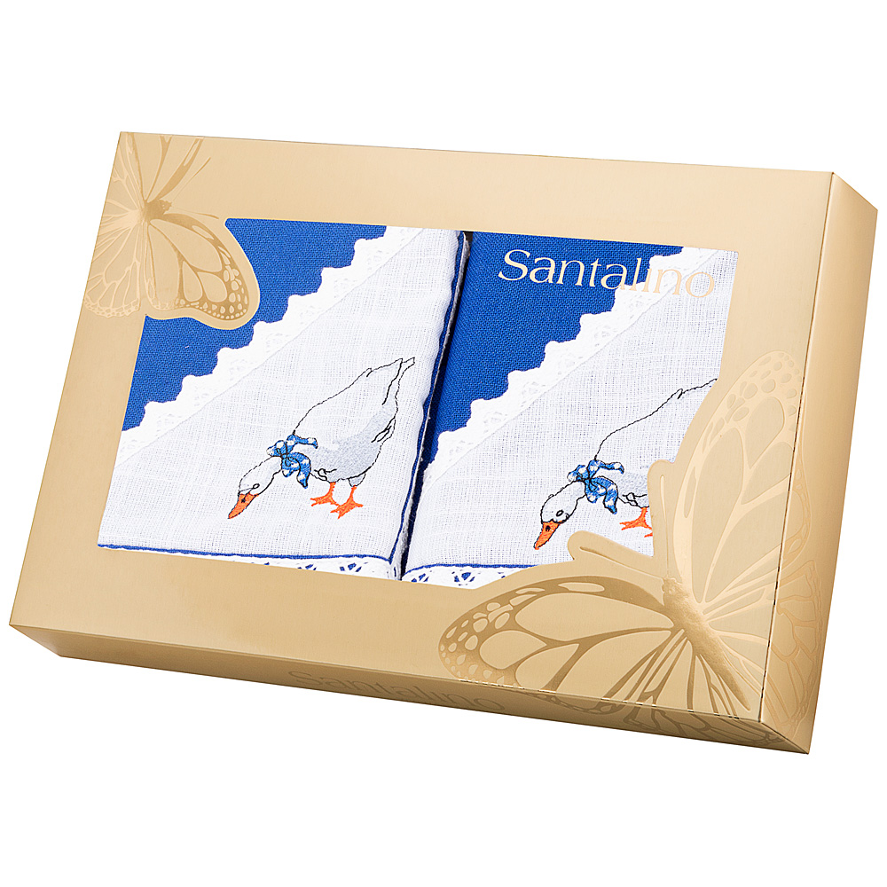 фото Santalino 850-820-41 комплект салфеток из 2-х шт гуси,40х40см, х/б 100%,синий