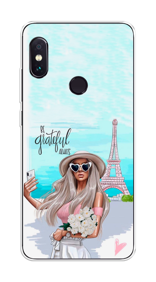 

Чехол на Xiaomi Redmi Note 5/Note 5 Pro "Селфи Париж", Голубой;бежевый, 32750-6
