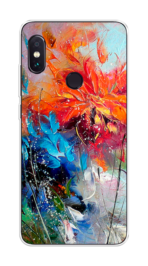 

Чехол на Xiaomi Redmi Note 5/Note 5 Pro "Абстрактные цветы", Оранжевый;синий, 32750-4