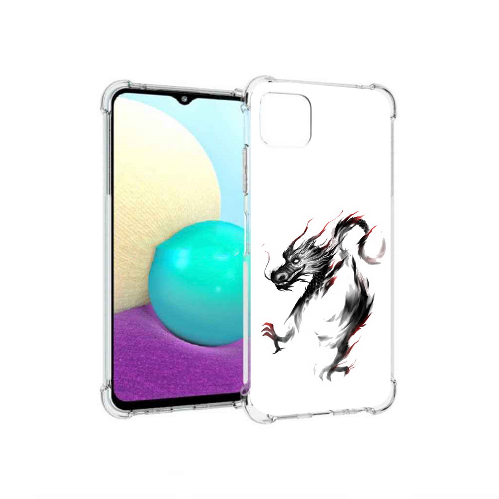 

Чехол MyPads Tocco для Samsung Galaxy A22 черный дракон, Прозрачный, Tocco