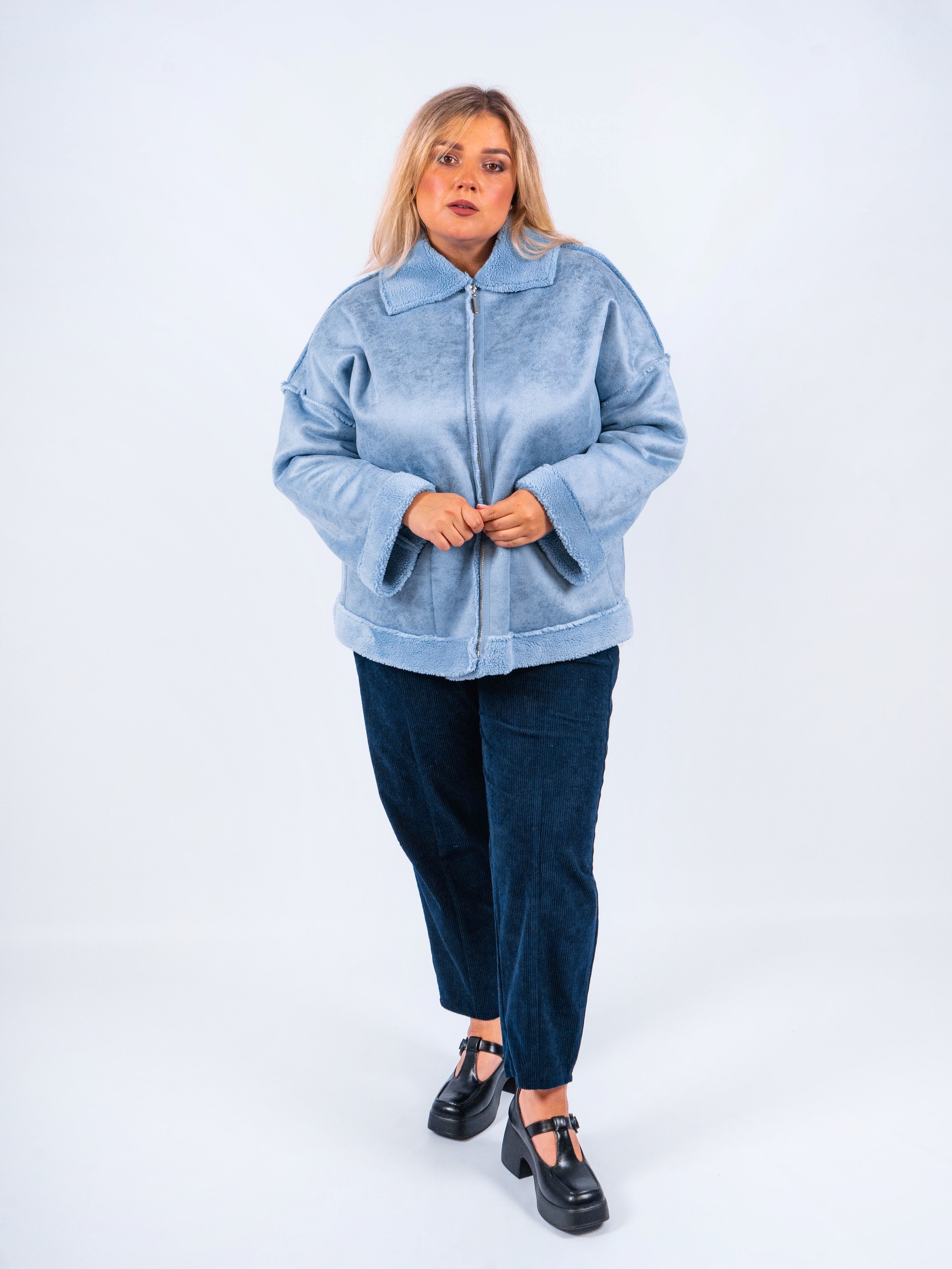 

Дубленка женская 365 clothes mechta голубая 52 RU, Голубой, mechta