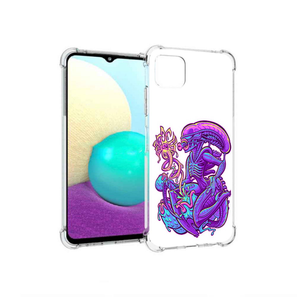 

Чехол MyPads Tocco для Samsung Galaxy A22 чужой фиолетовый цвет, Прозрачный, Tocco