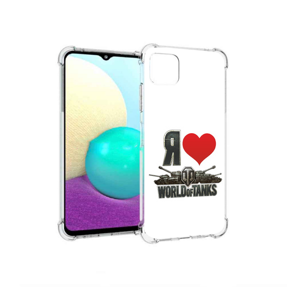 

Чехол MyPads Tocco для Samsung Galaxy A22 я люблю ворлд оф танк, Прозрачный, Tocco