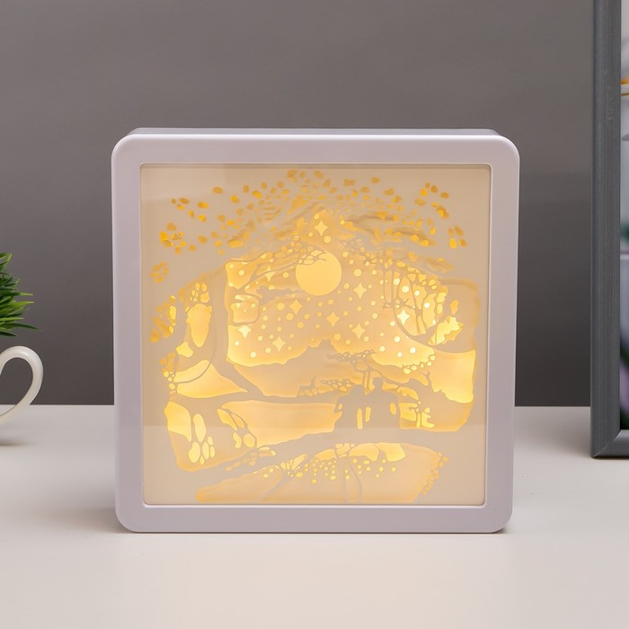 

Ночник "Романтика под луной" LED от батареек 3хААА USB 16x4x16 см