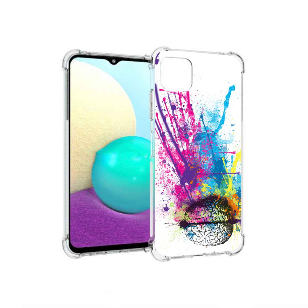 

Чехол MyPads Tocco для Samsung Galaxy A22 яркий красочный мозг, Прозрачный, Tocco