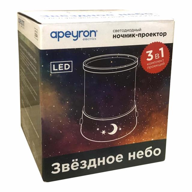 

Светодиодный Ночник-проектор, APEYRON electrics,110*110*124, (3 in1) S1204