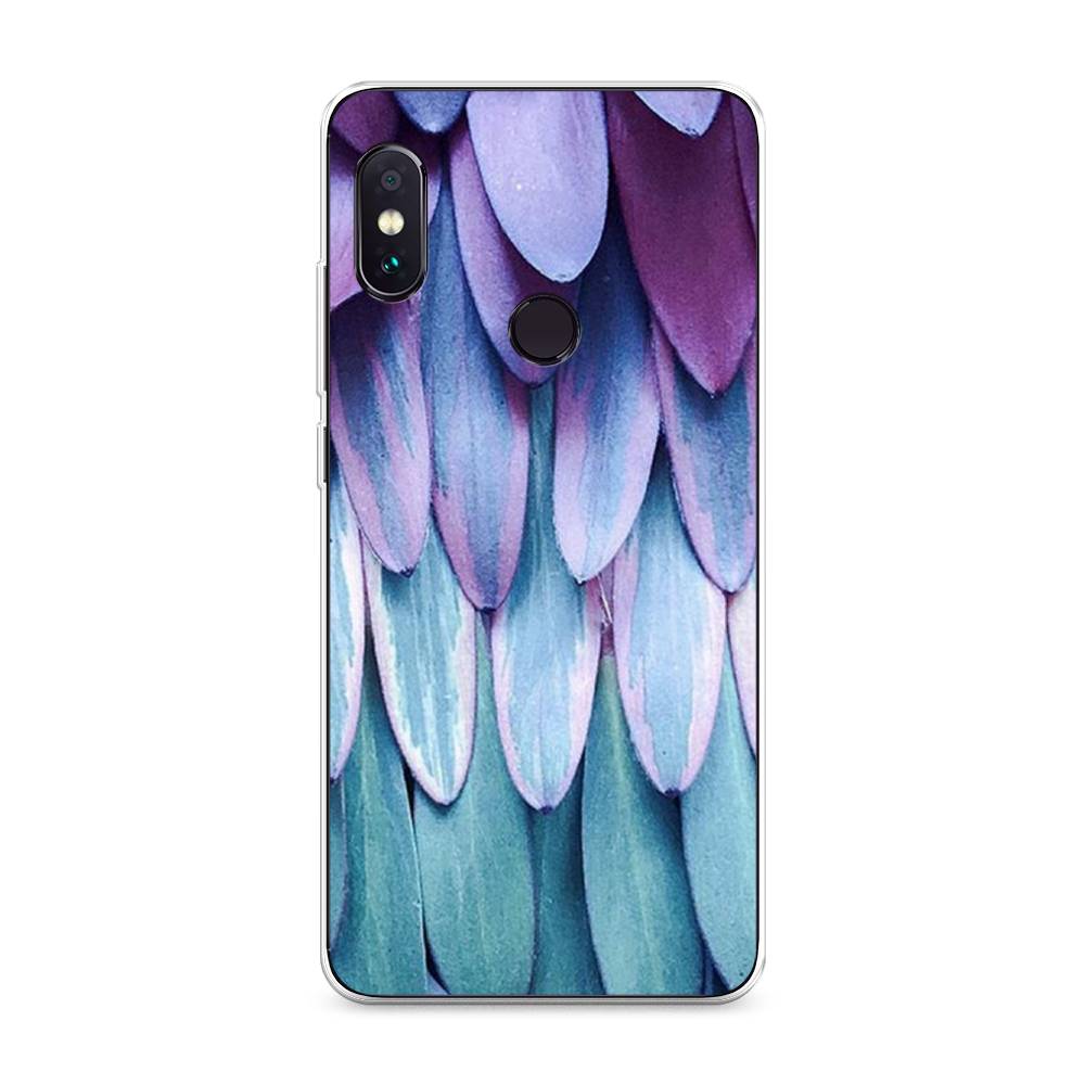 

Чехол на Xiaomi Redmi Note 5/Note 5 Pro "Синее перо", Фиолетовый;голубой, 32750-3