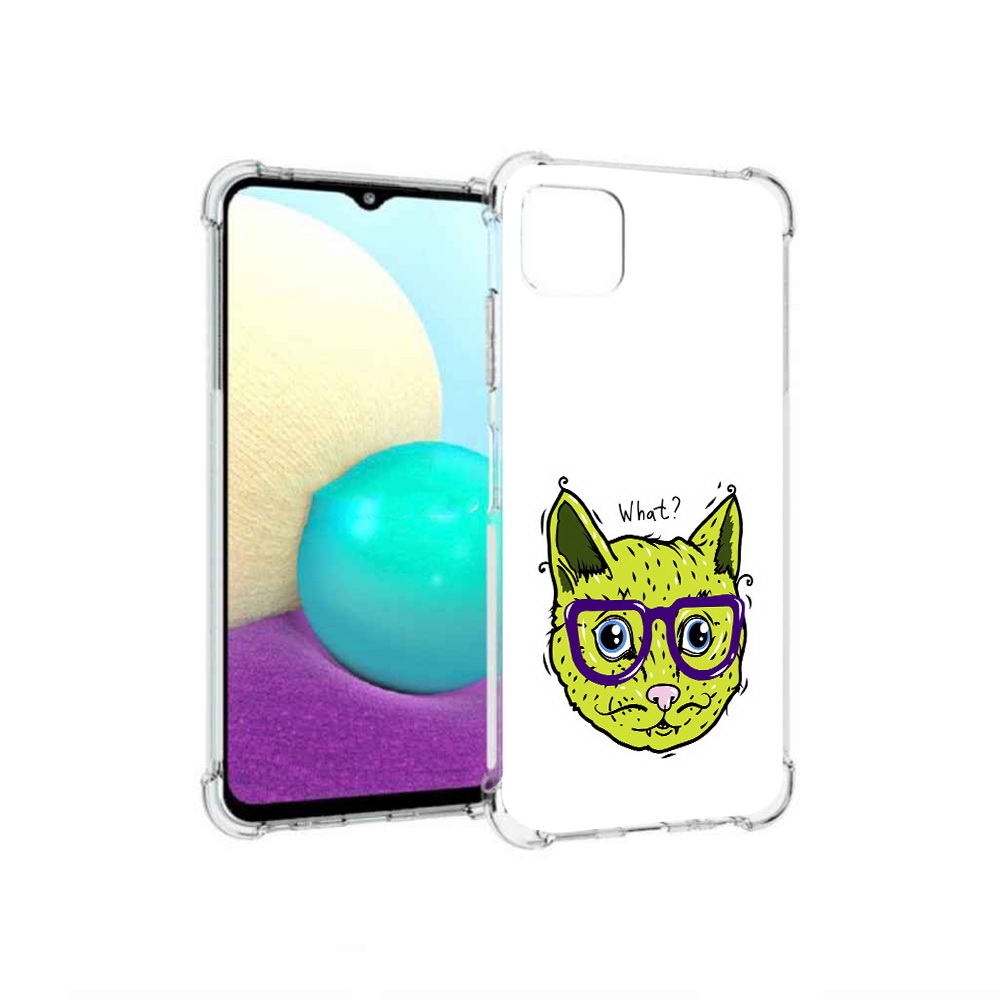 

Чехол MyPads Tocco для Samsung Galaxy A22 Зеленый кот, Прозрачный, Tocco