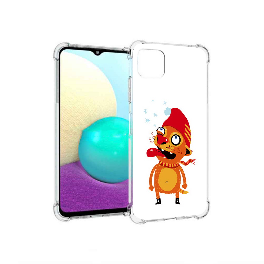 

Чехол MyPads Tocco для Samsung Galaxy A22 Зимний кот, Прозрачный, Tocco