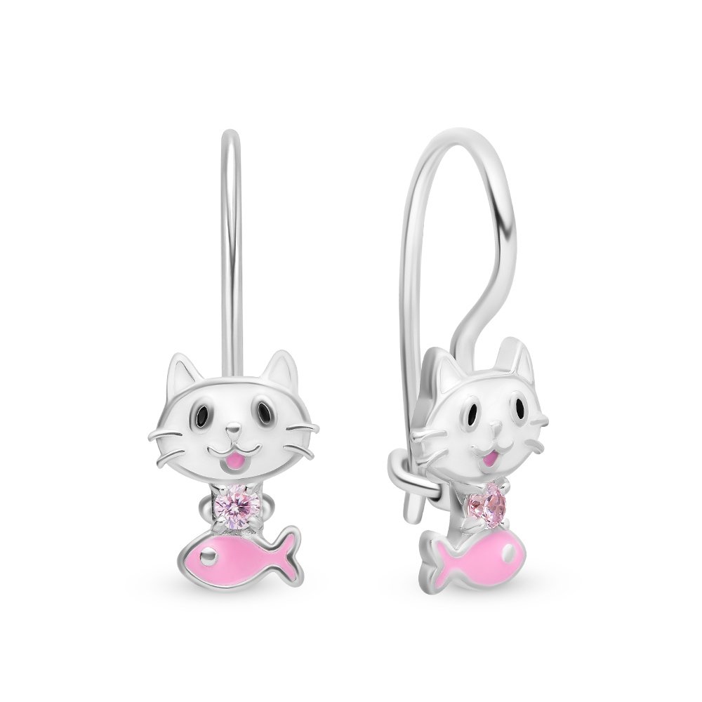 

Серьги из серебра 585Gold 902000410, фианит, 902000410