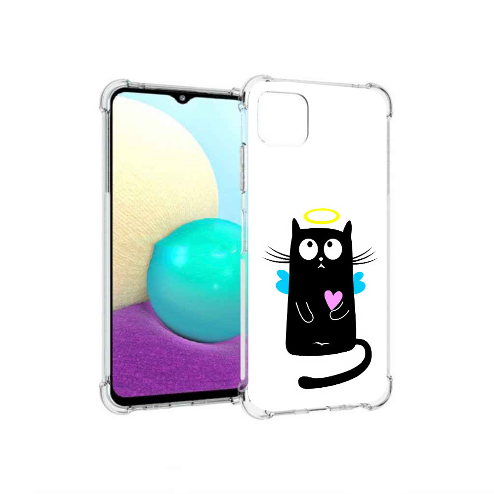 

Чехол MyPads Tocco для Samsung Galaxy A22 Кот ангелок, Прозрачный, Tocco