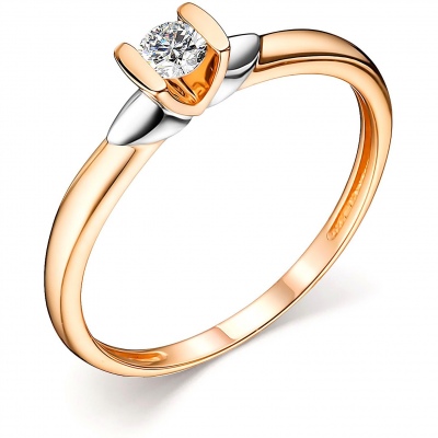 

Кольцо с 1 бриллиантом из красного золота р. 18,5 Алкор 14484-100, 14484-100