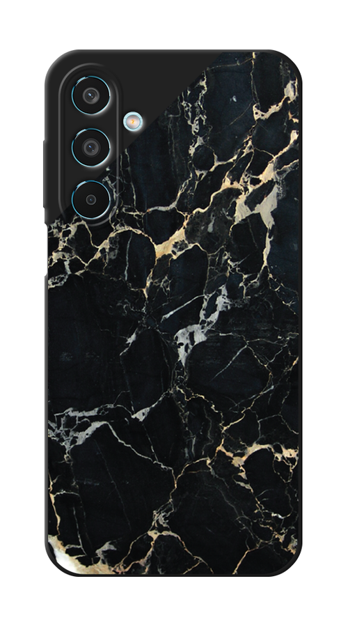 

Чехол Awog на Samsung Galaxy M35 "Черный мрамор уголок", Черный;золотистый, 2110052-1