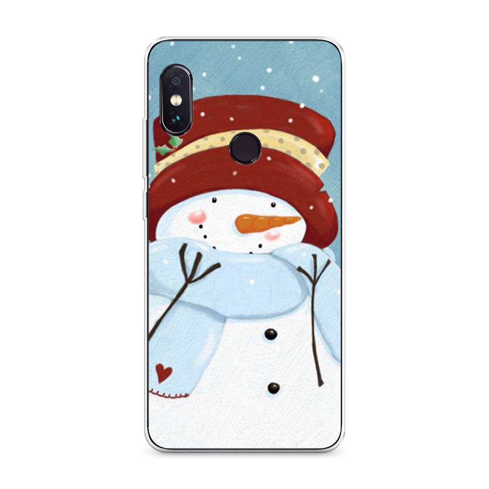 

Чехол на Xiaomi Redmi Note 5/Note 5 Pro "Застенчивый снеговик", Голубой;белый;красный, 32750-5