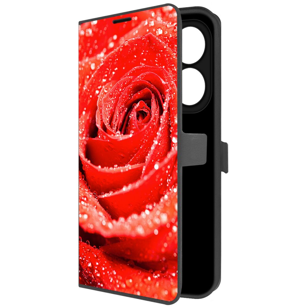 

Чехол-книжка Krutoff Eco Book для INFINIX Smart 8 Pro Роза (черный)