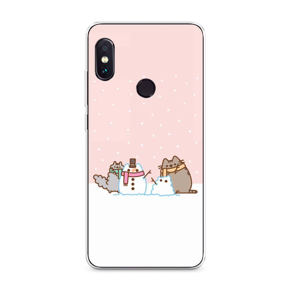 

Чехол на Xiaomi Redmi Note 5/Note 5 Pro "Котики в снегу", Розовый;белый;серый, 32750-5