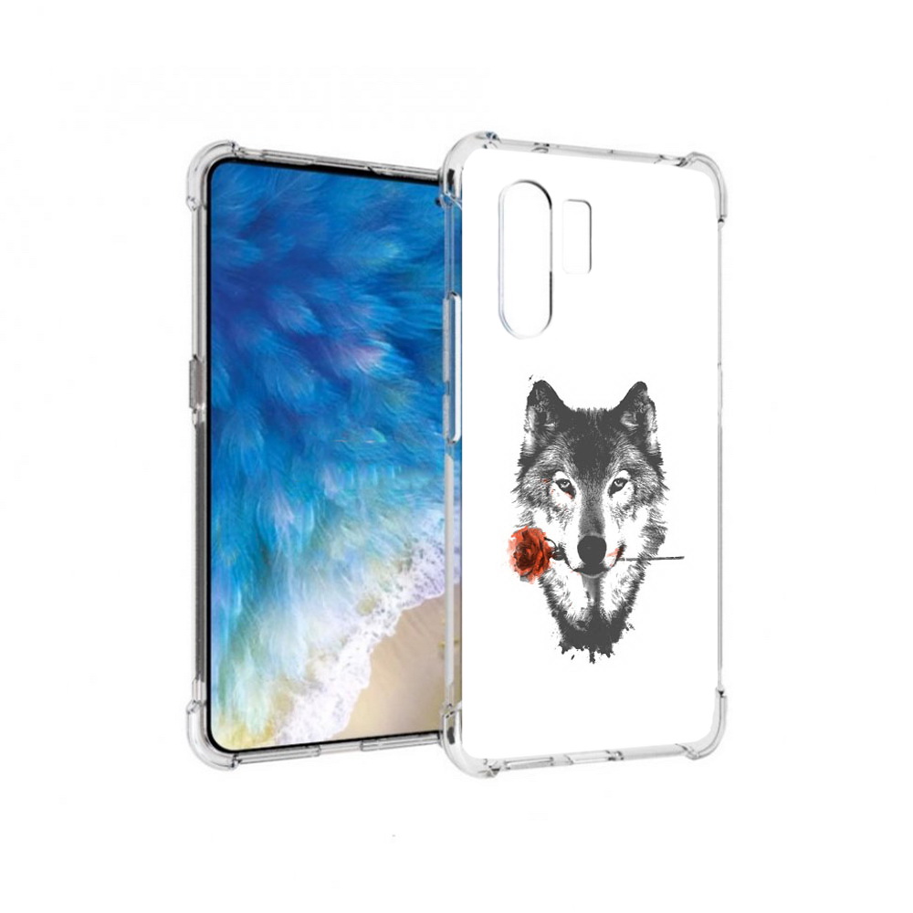 

Чехол MyPads Tocco для Vivo X30 волк с розой (PT142331.408.270), Прозрачный, Tocco