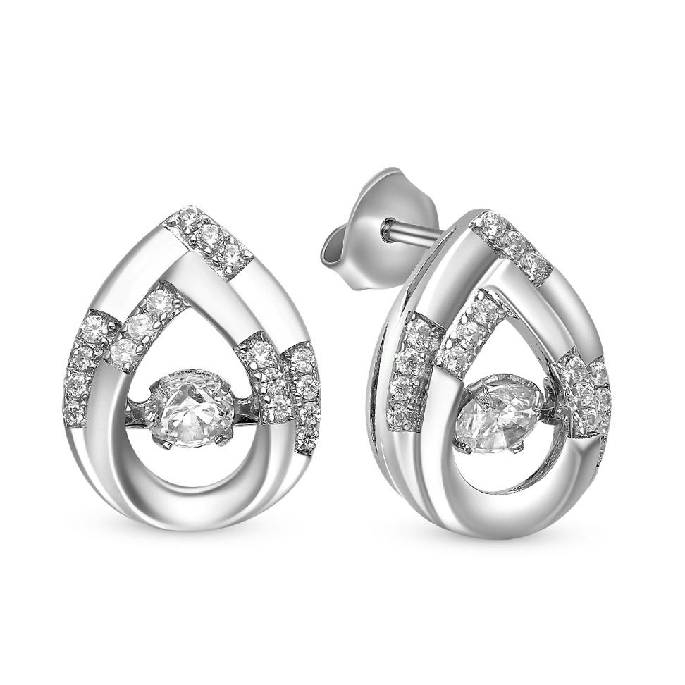 

Серьги из серебра с фианитом 585Gold 702006755, 702006755