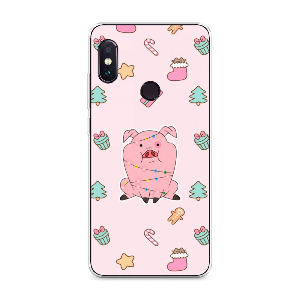 

Чехол на Xiaomi Redmi Note 5/Note 5 Pro "Розовая свинка", Розовый;зеленый, 32750-5