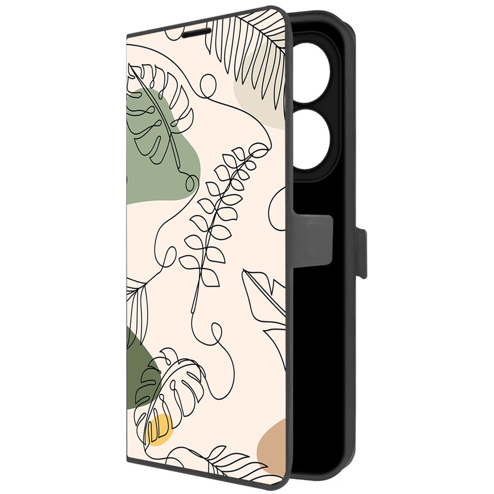 

Чехол-книжка Krutoff Eco Book для INFINIX Smart 8 Pro Линия весны (черный)