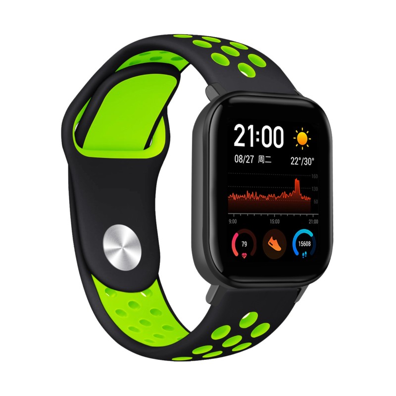 

Ремешок для Amazfit Bip/Bip Lite/GTR 42mm/GTS, 20 мм, (черный/зеленый), Amazfit Bip/Bip Lite/GTR 42mm/GTS, 20 мм