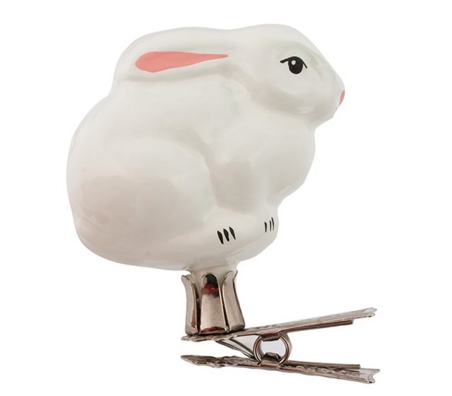 

Елочная игрушка Елочка Заяц С2140 1 шт. белый, Заяц