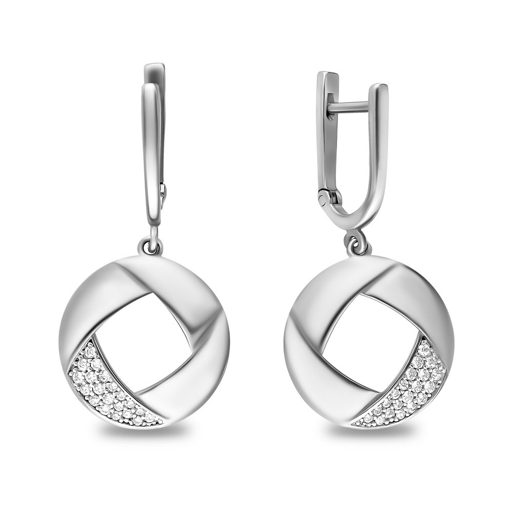 

Серьги из серебра с фианитом 585Gold 702007339, 702007339