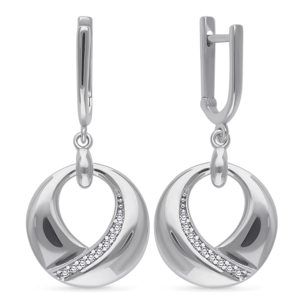 

Серьги из серебра с фианитом 585Gold 702007334, 702007334