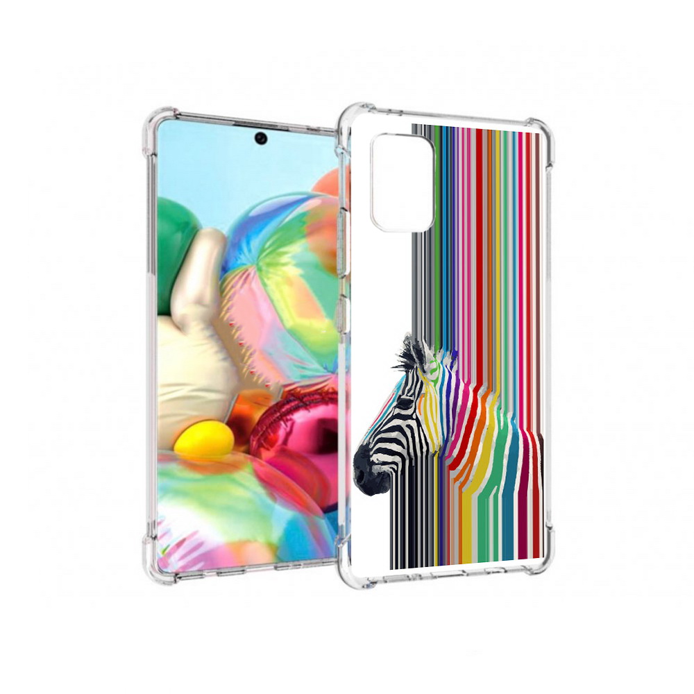 

Чехол MyPads Tocco для Samsung Galaxy A71 радужная зебра (PT226912.529.565), Прозрачный, Tocco