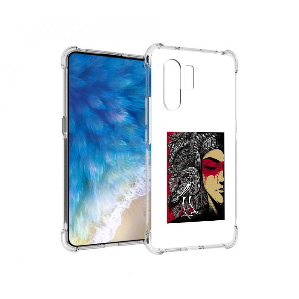 

Чехол MyPads Tocco для Vivo X30 девушка с вороном в абстракции (PT142331.408.311), Прозрачный, Tocco