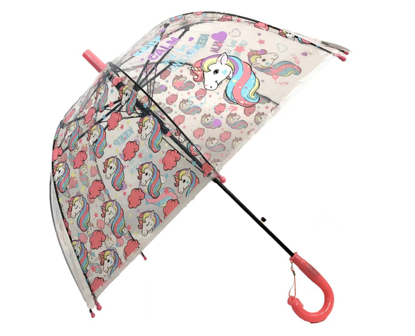 Детский зонтик от дождя Galaxy C-520 Единорог полуавтомат розовый 11453