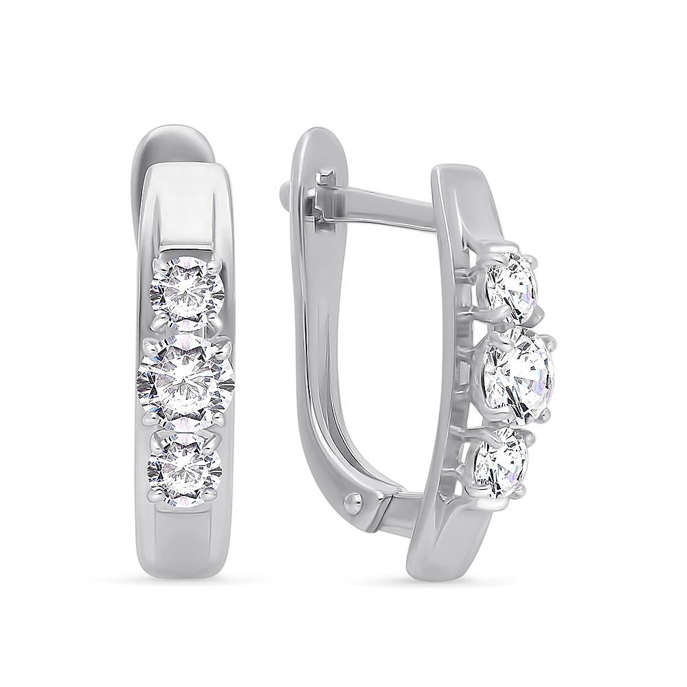 

Серьги из серебра 585Gold 702007420, фианит, 702007420