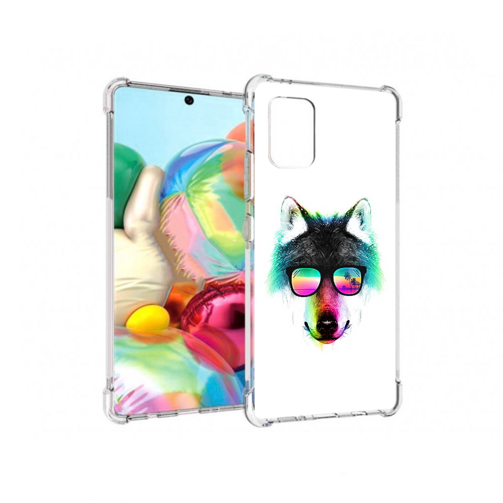 

Чехол MyPads Tocco для Samsung Galaxy A71 радужный волк (PT226912.529.567), Прозрачный, Tocco