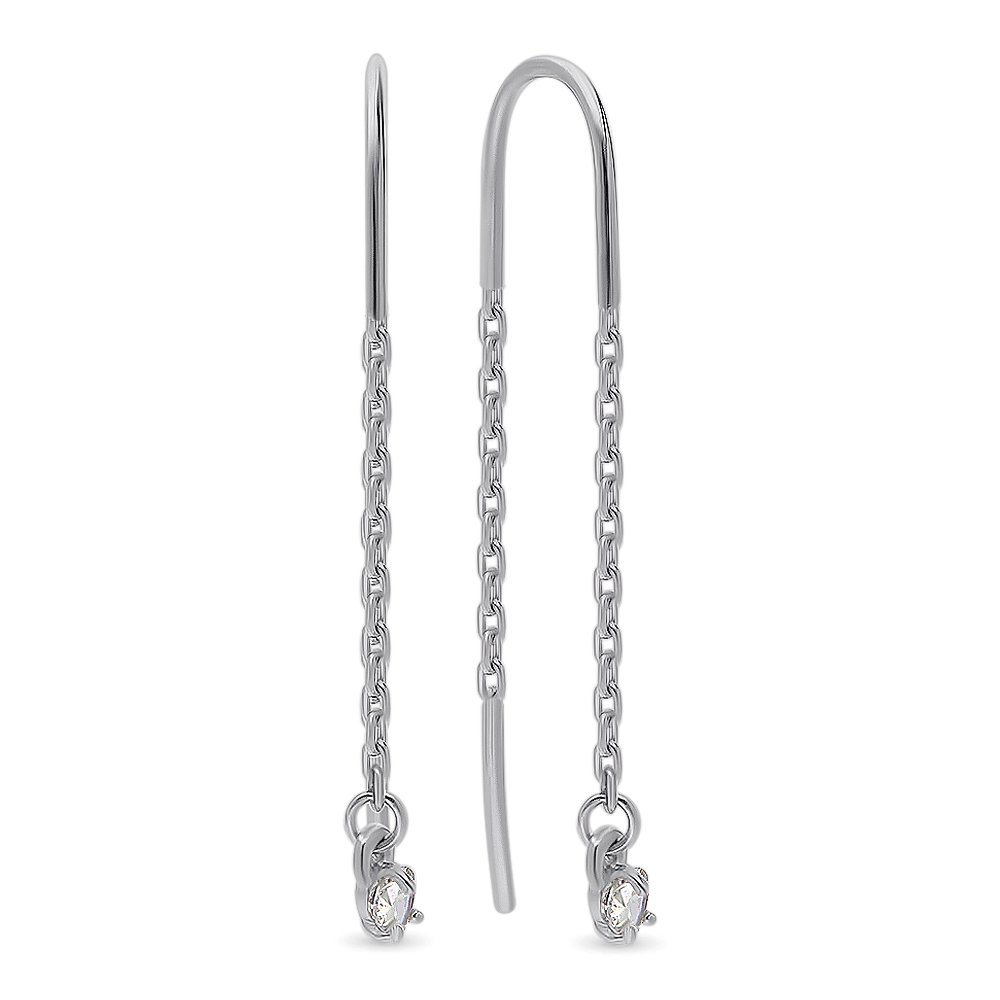 

Серьги продевки из серебра 585Gold 702007439, фианит, 702007439