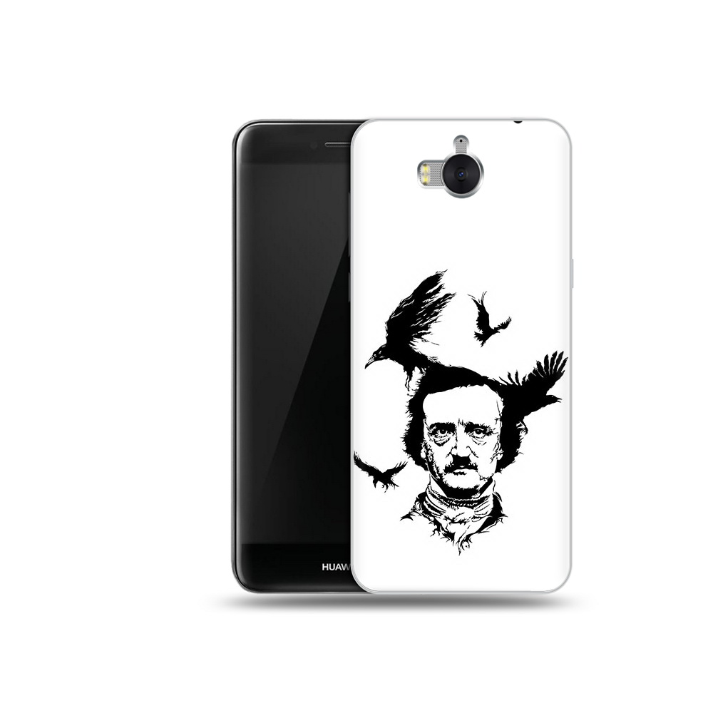 

Чехол MyPads Tocco для Huawei Y5 Эдгар Аллан черно белый (PT91582.58.204), Прозрачный, Tocco