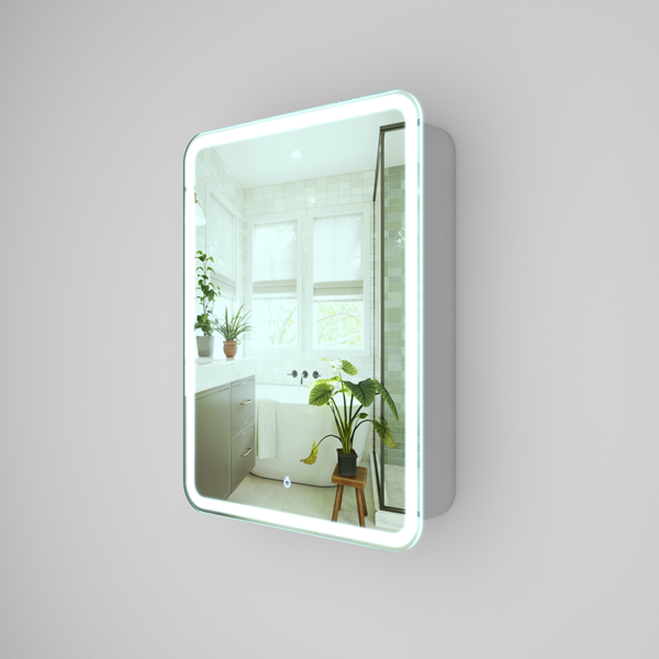 фото Шкаф-зеркало joki bubble 60х80, левый, c подсветкой и диммером, цвет белый