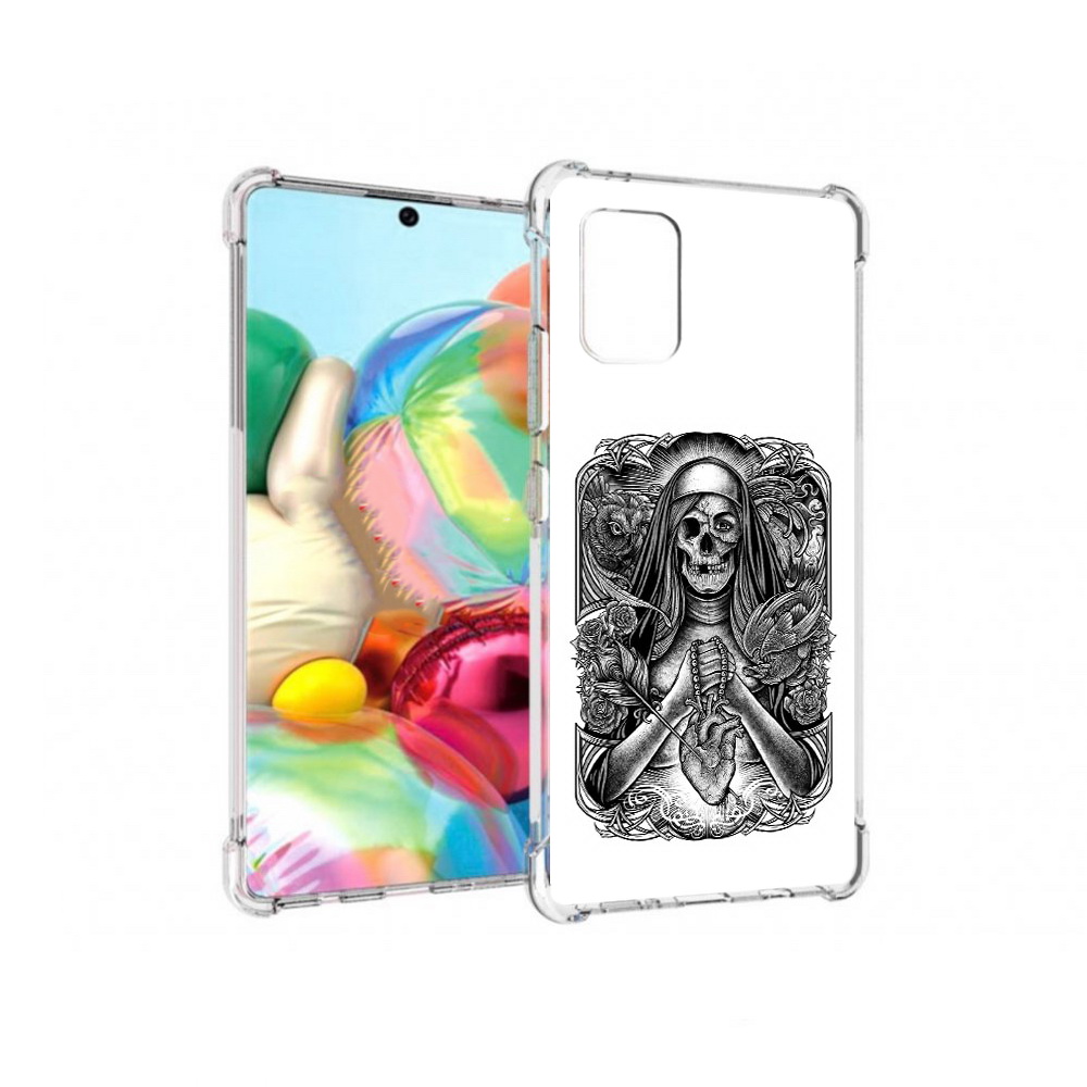 

Чехол MyPads Tocco для Samsung Galaxy A71 скелет с сердцем (PT226912.529.603), Прозрачный, Tocco