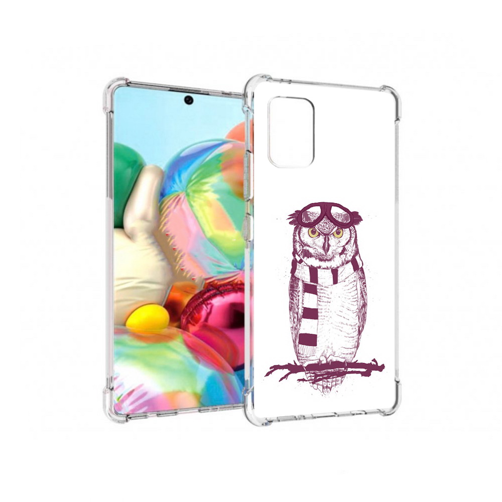 

Чехол MyPads Tocco для Samsung Galaxy A71 сова-летчик (PT226912.529.612), Прозрачный, Tocco