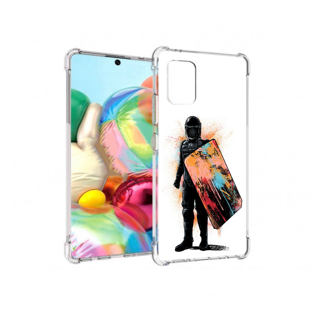 

Чехол MyPads Tocco для Samsung Galaxy A71 солдат с красочным щитом (PT226912.529.614), Прозрачный, Tocco