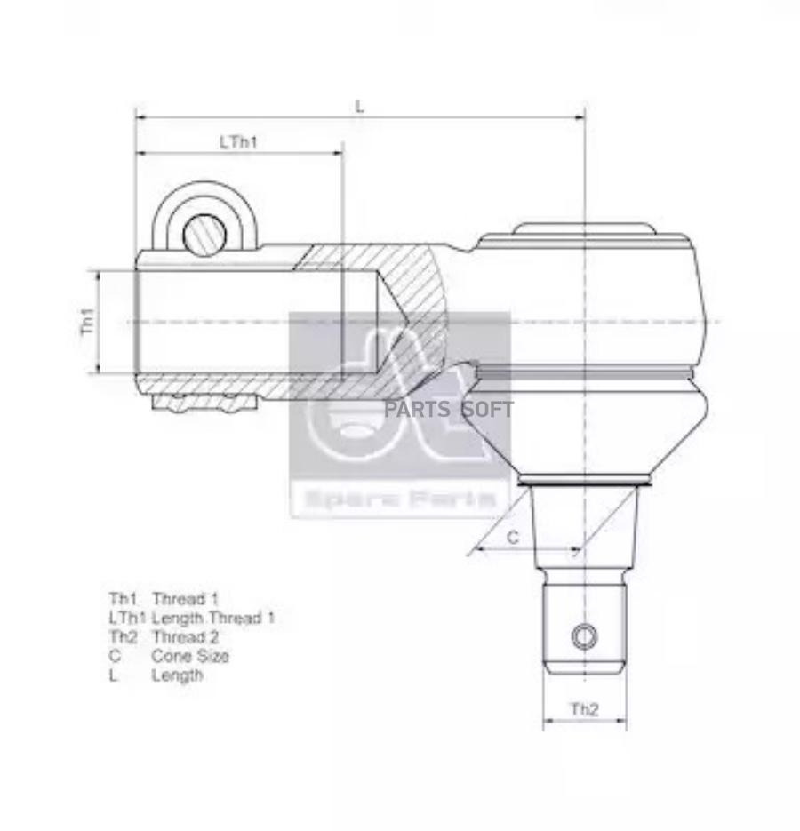 Наконечник Продольной Тяги DT Spare Parts арт. 3.63119