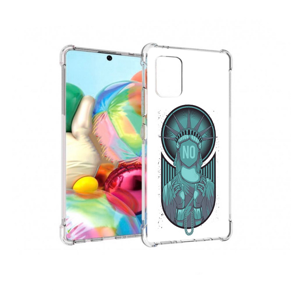 

Чехол MyPads Tocco для Samsung Galaxy A71 статуя свободы зеленый (PT226912.529.623), Прозрачный, Tocco