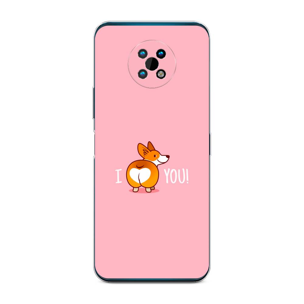 

Чехол на Nokia G50 "Корги I love you", Розовый;коричневый;белый, 124950-1